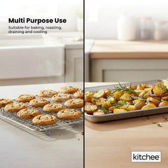 Kitchee 40.5x30.5cm Oven Baking Tray + Cooling Rack 4 Piece Stainless Steel