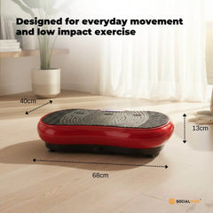 Social Hike 68cm Vibration Plate Machine Full Body Workout Platform Red