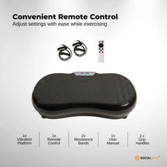 Social Hike 68cm Vibration Plate Machine Full Body Workout Platform Black