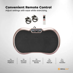 Social Hike 68cm Vibration Plate Machine Full Body Workout Platform Rose