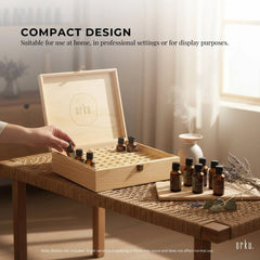 Orku 74 Essential Oil Bottle Storage Box Wooden Organiser Aromatherapy Case