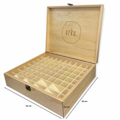 Orku 74 Essential Oil Bottle Storage Box Wooden Organiser Aromatherapy Case