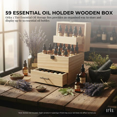 Orku 59 Essential Oil Bottle Storage Box - Wooden 3 Tier Aromatherapy Organiser