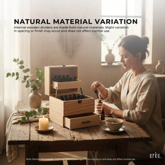 Orku 59 Essential Oil Bottle Storage Box - Wooden 3 Tier Aromatherapy Organiser