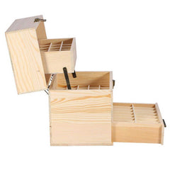 Orku 59 Essential Oil Bottle Storage Box - Wooden 3 Tier Aromatherapy Organiser