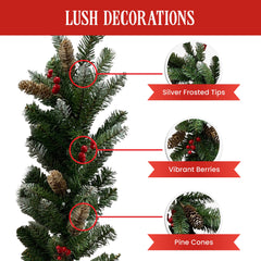 Christabelle 2.7m Christmas Garland with Pine Cones & Berries Pine Tree Decoration Ornament