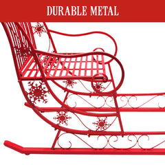 Christabelle Christmas Sleigh With Red Finish - Metal 150cm