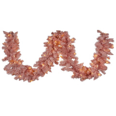 Christabelle 274cm Pretty In Pink Christmas Garland With Led Lights