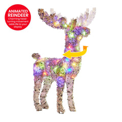 Christabelle 112cm Animated Reindeer Christmas LED Lights Indoor Outdoor Yard Statue Decoration