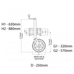 Alko 10-inch 623660XP3 Heavy-Duty Solid Tyre Jockey Wheel