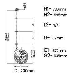 Alko Premium 8in Extra Tall Jockey Wheel 628300
