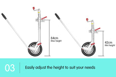 Alko 10in Ratchet Trailer Boat and Caravan Jockey Wheel