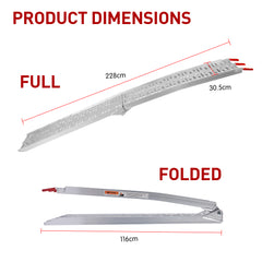 Kartrite Rigg Aluminium ATV Loading Ramp Foldable - Silver