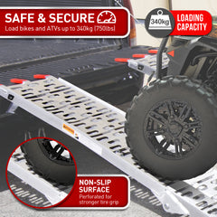 Kartrite Rigg Aluminium ATV Loading Ramp Foldable - Silver