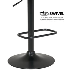 Sarantino Bentwood Walnut Barstool Leather Seat And Metal Base