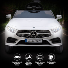 Kahuna Mercedes Benz CLS 350 Kids Electric Ride On Car with Remote Control - White