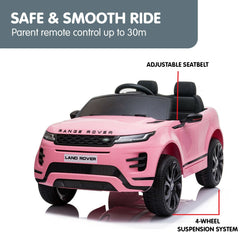 Kahuna Land Rover Licensed Kids Electric Ride On Car Remote Control - Pink