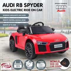 Kahuna Kahuna R8 Spyder Audi Licensed Kids Electric Ride On Car Remote Control - Red