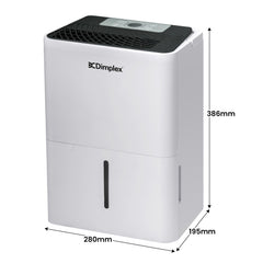 Dimplex Portable 12L Dehumidifier with Air Purifier in Black and White