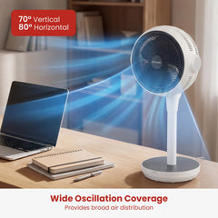 Dimplex Heat and Cool Air Circulator Pedestal Fan with LED Display and Timer