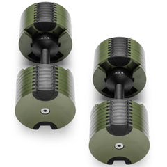 Powertrain Eon Dial-Up 72KG Adjustable Dumbbells Pair with Stand - Green
