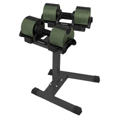 Powertrain Eon Dial-Up 90KG Adjustable Dumbbells Pair with Stand - Green