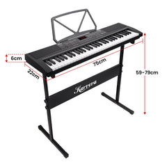 Karrera 61-Key Electronic Piano Keyboard 75cm with Stand - Black