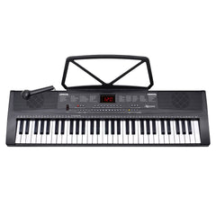 Karrera 61-key Electronic Led Keyboard 75cm Portable Piano In Black With Microphone Input, Headphone Output, 255 Timbres & Rhythms