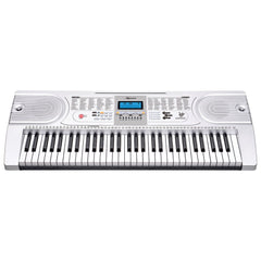 Karrera 61 Keys Electronic LED Keyboard Piano with Stand - Silver