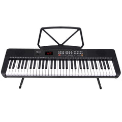 Karrera 61-Key Electronic Piano Keyboard with LED and Folding Stand in Black CHJ-SD1