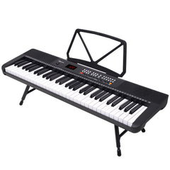 Karrera 61-Key Electronic Piano Keyboard with LED and Folding Stand in Black CHJ-SD1