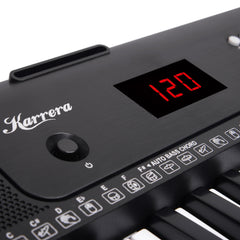 Karrera 61-Key Electronic Piano Keyboard with LED and Folding Stand in Black CHJ-SD1