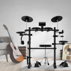 Karrera TDX-16 Electronic Drum Kit with LCD, Toms, Snares Quiet Mesh Pads & Pedals, Adjustable Stool, Headphones