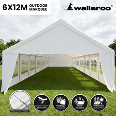 Wallaroo 6x12m Outdoor Event Marquee Gazebo Party Wedding Tent - White