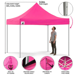 Wallaroo Gazebo Tent Marquee 3x3 PopUp Outdoor Pink