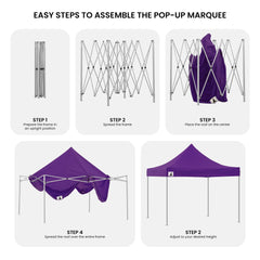 Wallaroo Gazebo Tent Marquee 3x3 PopUp Outdoor Purple