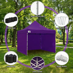 Wallaroo Gazebo Tent Marquee 3x3 PopUp Outdoor Purple