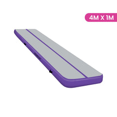 Powertrain Airtrack 20cm Thick 4m x 1m Inflatable Gymnastics Tumbling Mat Air Track - Purple