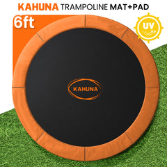 Kahuna 6ft Trampoline Replacememnt Safety Pad Cover and Spring Jumping Bounce Mat Orange
