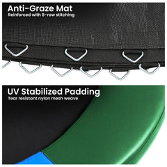 Kahuna 14ft Replacement Trampoline Safety Pad Cover and Jumping Spring Mat - Rainbow