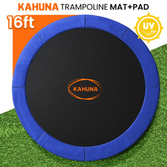 Kahuna 16ft Replacement Trampoline Safety Pad Cover and Jumping Spring Mat - Blue