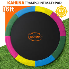 Kahuna 16ft Replacement Trampoline Safety Pad Cover and Jumping Spring Mat - Rainbow