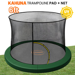 Kahuna 6ft Trampoline Pad and Net - Green