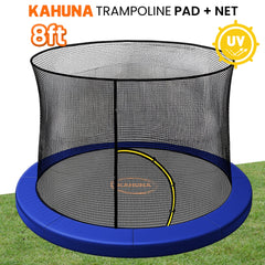 Kahuna 8ft Trampoline Pad and Net - Blue