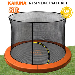 Kahuna 8ft Trampoline Pad and Net - Orange