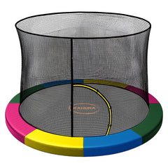 Kahuna 10ft Trampoline Pad and Net - Rainbow