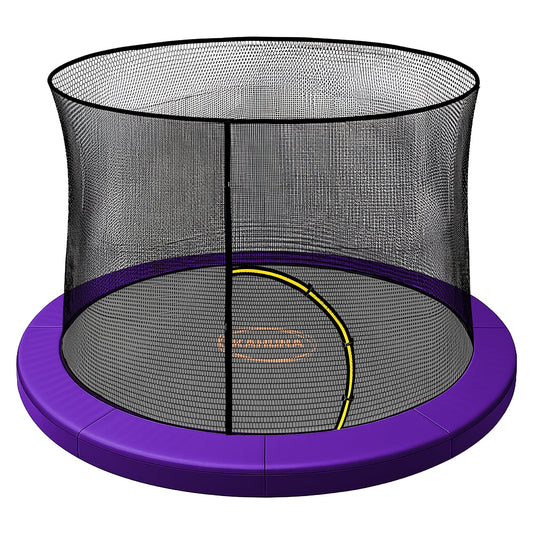 Kahuna 12ft Trampoline Pad and Net - Purple