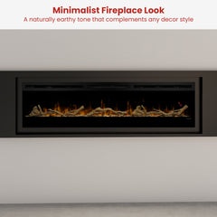 Dimplex 74-inch Linear Fireplace Driftwood and River Rock Accessory Package