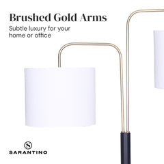 Sarantino Black/Brass Finish Reading Light Electric Table Lamp