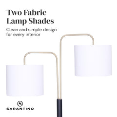 Sarantino Black/Brass Finish Reading Light Electric Table Lamp